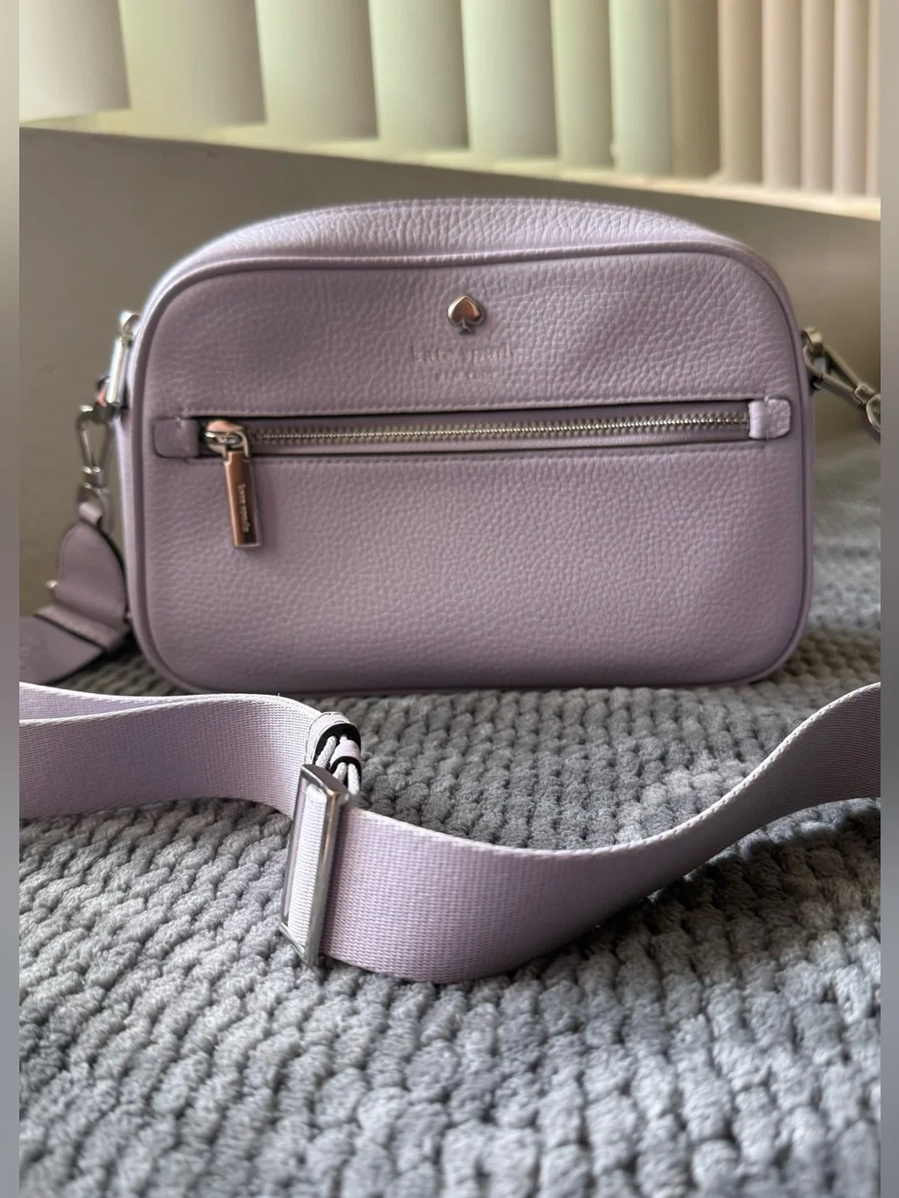 kate spade EMMA Lilac Pebbled Leather Crossbody Camera Bag